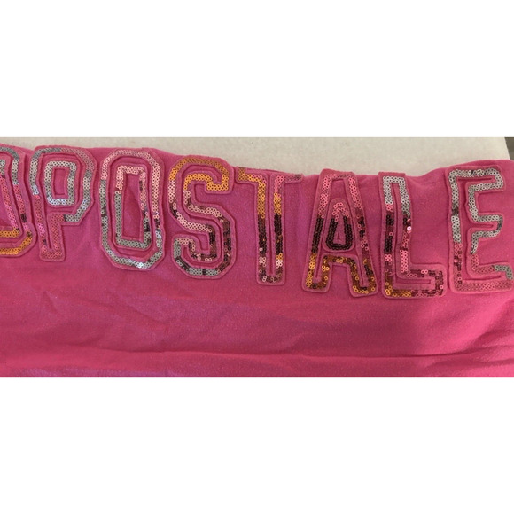 Aeropostale Barbiecore Pink Sequined Logo Sweat Pants Lounge Athleisure Medium - Picture 4 of 8